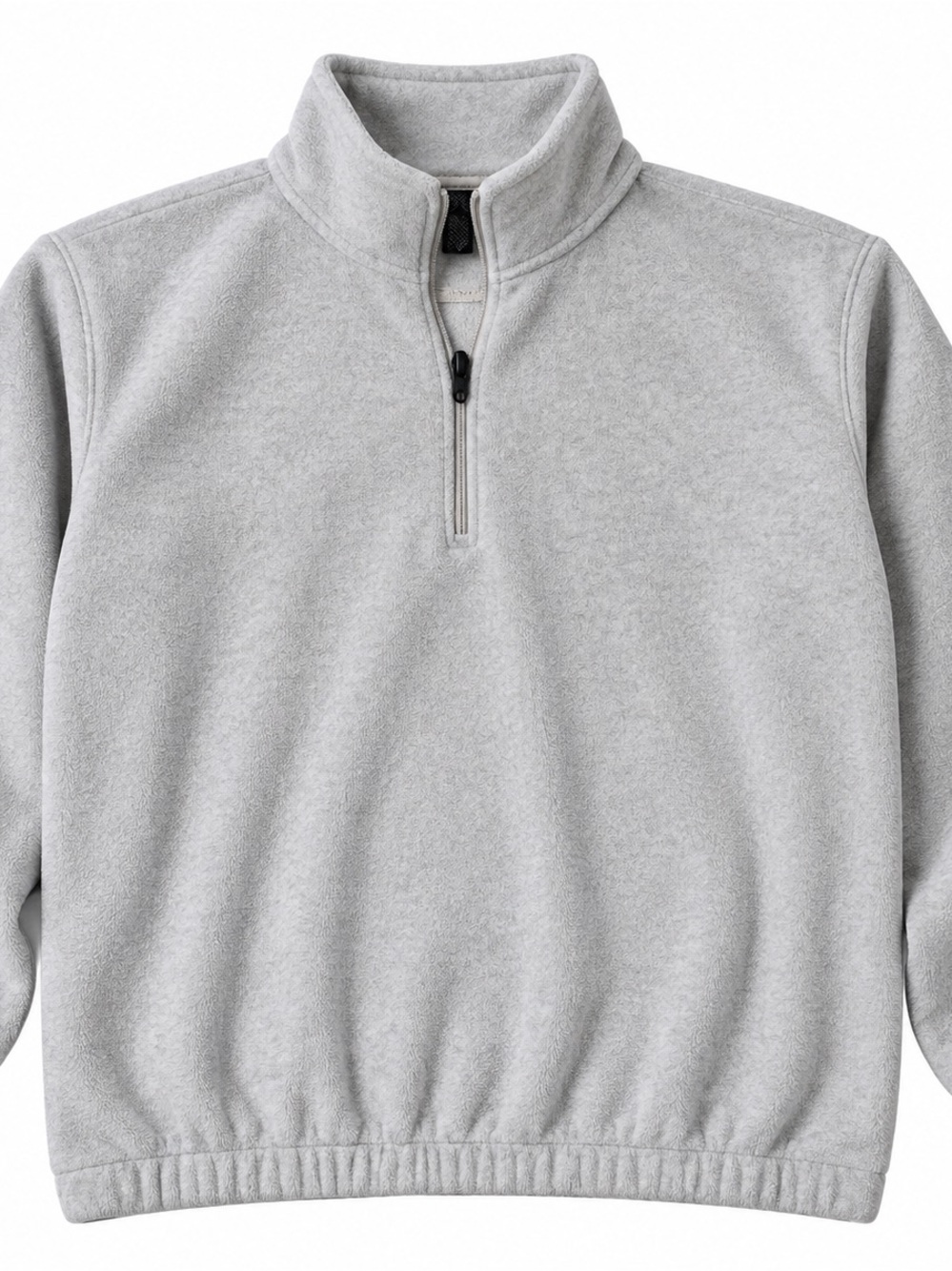 croft & barrow Light Gray Half-Zip Fleece Pullover